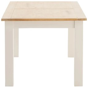 furniture-nabytek.cz - Masivní jídelní stůl Capera z borovice a MDF, lakovaný, bílá/hnědá – 160x90 cm