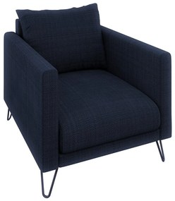 Tmavomodré ženilkové kreslo Freya – Ropez