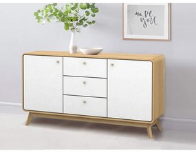 Nízka komoda v dekore duba v bielo-prírodnej farbe 140x75 cm Caitlin – Støraa