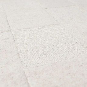 Slonovinový ručne tkaný vlnený behúň 60x230 cm Checkerboard – Flair Rugs