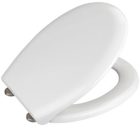 Biele WC sedadlo s jednoduchým zatváraním Wenko Rieti, 44,5 x 37 cm
