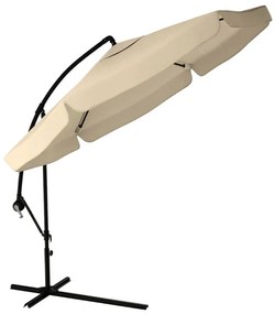 Záhradný slnečník 3,5 m so solárnym LED osvetlením – krémový, UV50+