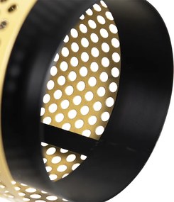 Priemyselná stolná lampa čierna so zlatom - Kayden