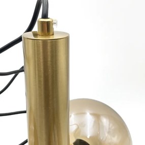 Luster na lanku ROLLO 3xE14/5W/230V zlatá/dymová béžová