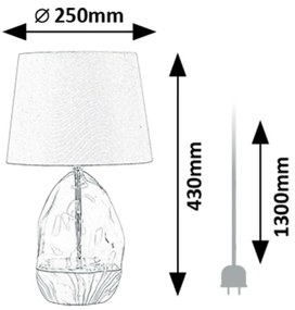 Rabalux 74228 dekoratívna stolná lampa Apolonia, sivá, E27, 1x max. 40W, IP20