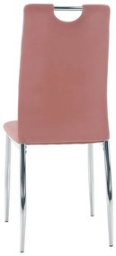 Tempo Kondela Jedálenská stolička, ružová Velvet látka/chróm, OLIVA NEW