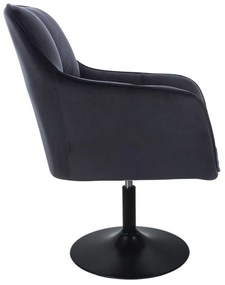 LuxuryForm DESIGN Kreslo AMALFI VELUR na čiernom tanieri - čierne