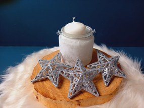 Bestent Ozdoby na vianočný stromček - hviezda 3ks 10,5cm SILVER
