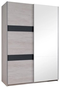 Skriňa Verdek SZ150 VD12, Farby: dub monastery / dub monastery + čierny lesk, Osvetlenie: osvetlenie LED, Systém tichého zatvárania: áno, Zrkadlo: nie