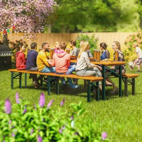 Pivný set MAXI sklápateľný, 220cm, prírodná hnedá Jurhan