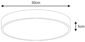 LED Stmievateľné stropné svietidlo LED/30W/230V 3000-6500K pr. 30 cm čierna + DO