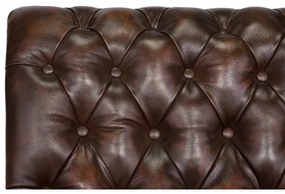furniture-nabytek.cz - Masívna pohovka Chesterfield Bedford, pravá koža, hnedá