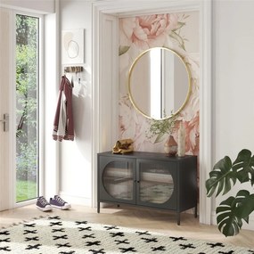 Čierna kovová vitrína 100x64x40 cm Luna – Støraa