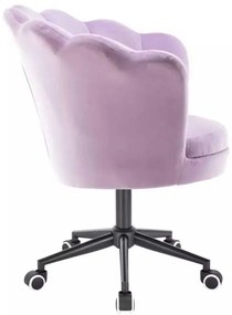 LuxuryForm DESIGN Kreslo FREY VELUR na čiernej podstave s kolieskami - levanduľa