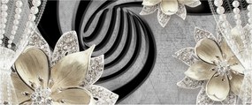 Obraz - 3D zlaté kvety (120x50 cm)