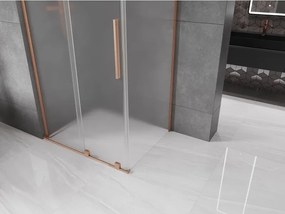 Mexen Velar L, sprchový kút s posuvnými dverami 100 x 120 cm, 8mm sklo námraza, medená matná, 871-100-120-33-65