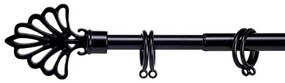 Čierna kovová garniža VALANCE PLUM 120-210 cm