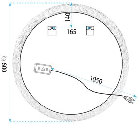 Tutumi Tutumi, LED zrkadlo 60cm YH-3562, HOM-01502