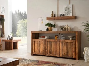 furniture-nabytek.cz - Masívna komoda County z mangového dreva, lakovaná, hnedá – 160×45×85 cm