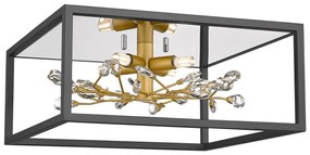 Zuma Line C0578-04A-B5TF - Stropné svietidlo SPRING 4xG9/33W/230V čierna/zlatá