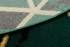 Koberec EMERALD exkluzívny 1020 kruh - glamour, marmur, trojuholníky zelený/zlatý