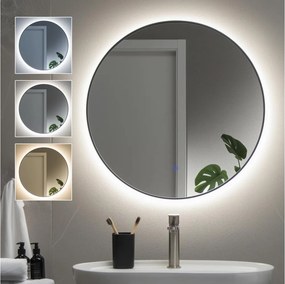 Brilagi - LED kúpeľňové zrkadlo VENA BLACK LED/19W/230V 60 cm IP44 CRI 90 stmievateľné + CCT