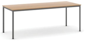 Stôl jedálenský, 2000 x 800 mm, tmavo sivá podnož, buk