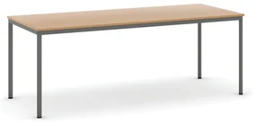 Stôl jedálenský, 2000 x 800 mm, tmavo sivá podnož, buk