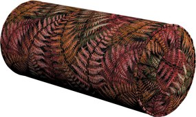 Valcový vankúš so záhybmi farba produktu bordová látka zapletaná, vzorované