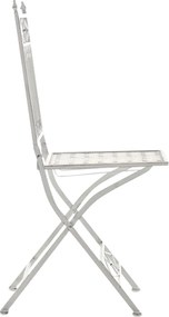Kovová skladacia stolička Asina (SET 2 ks) - Biela antik