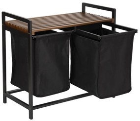 Bambusový kôš na bielizeň Hanoi čierno-hnedý