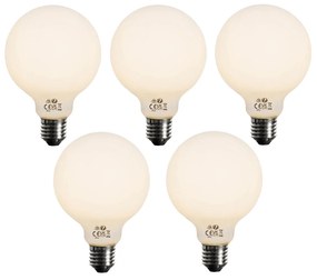 Sada 5 stmievateľných LED opálových žiaroviek E27 G95 5W 450LM 2700K