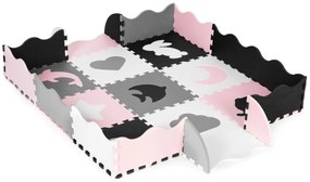Pěnové puzzle s 25 dílky ANIM růžovo-šedé