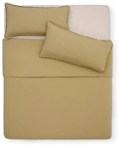 Žlté/zelené obliečky na dvojlôžko/predĺžené z bavlneného perkálu 260x240 cm Sifinia – Kave Home