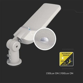 LED pouličná lampa so súmrakovým senzorom LED/100W/230V 6500K IP65 sivá