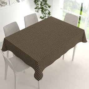Biante Bavlnený obdĺžnikový obrus Olivia OL-019 Hnedo-béžová kocka malá 140x160 cm