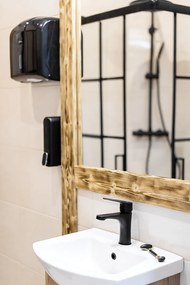 Kuchinox SAGRA, umývadlová batéria s odtokovou zátkou ClickClack, čierna matná, LAV-BQR_722D