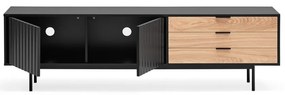 TV stolík v dekore duba v čierno-prírodnej farbe 180x52 cm Sierra – Teulat