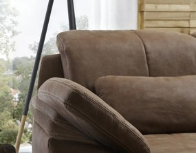 Rohová sedacia súprava Garland, hnedá látka, s funkciami