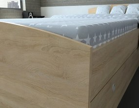 Posteľ s úložným priestorom Patrik 90x200 cm, dub sonoma