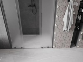 Mexen Velar L Duo, posuvné sprchové dvere do otvoru 140 cm, 8mm sklo námraza, brúsený grafit, 871-140-003-32-95