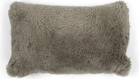 Hnedo šedý podlhovastý vankúš z ovčej kože - 50 * 30 * 15cm