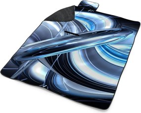 Sablio Plážová deka Modrá abstrakcia: 200x140 cm