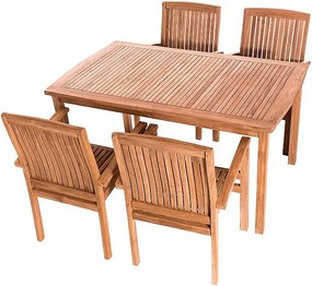 DEOKORK Záhradná teaková zostava HARMONY 1+4