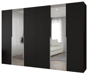 Šatníková skriňa 300 cm Alice 2 (čierna + kašmír). Akcia -11%. Vlastná spoľahlivá doprava až k Vám domov. 1126196