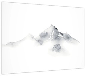 Obraz - Atramentová maľba hôr (70x50 cm)