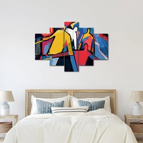 Obraz - Abstrakcia mužov (150x105 cm)