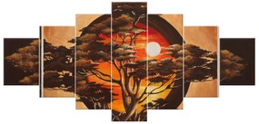 Gario Ručne maľovaný obraz Sférický strom - 7 dielny Rozmery: 210 x 100 cm