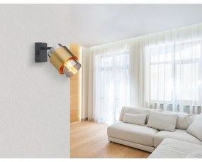 Globo 15560-1 - Nástenné bodové svietidlo MILLEY 1xE27/40W/230V čierna/mosadz