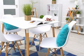 Jedálenský set 1 + 4, stôl ADRIA 120x80cm biely + stoličky BALI MARK čierna